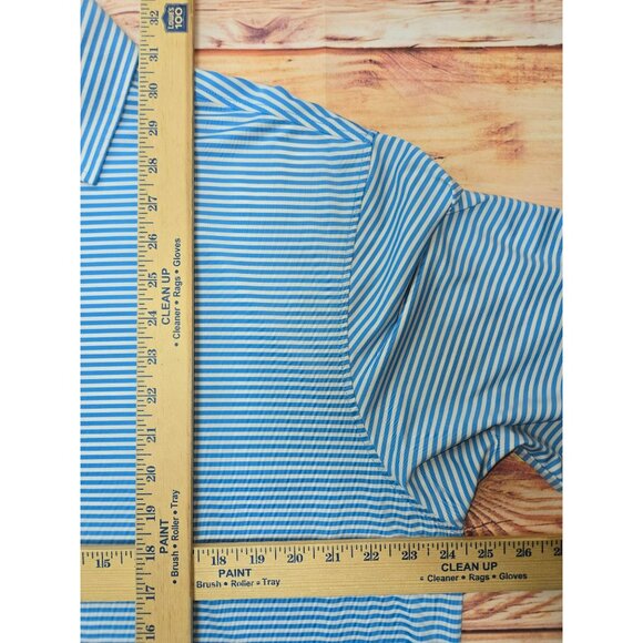 FOOTJOY FJ Men's Golf Polo Large Seawash Blue Striped - Picture 8 of 8